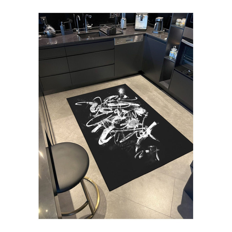 Musical Modern Decorative Machine Washable Rug, Rectangle 2'4" x 3'11" Rug Pad Included