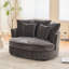 Fauteuil demi-tonneau rembourré en chenille-141022765