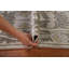 Tapis carré gris en laine noué à la main de conception unique 7 pi 6 po x 7 pi 10 po New Age