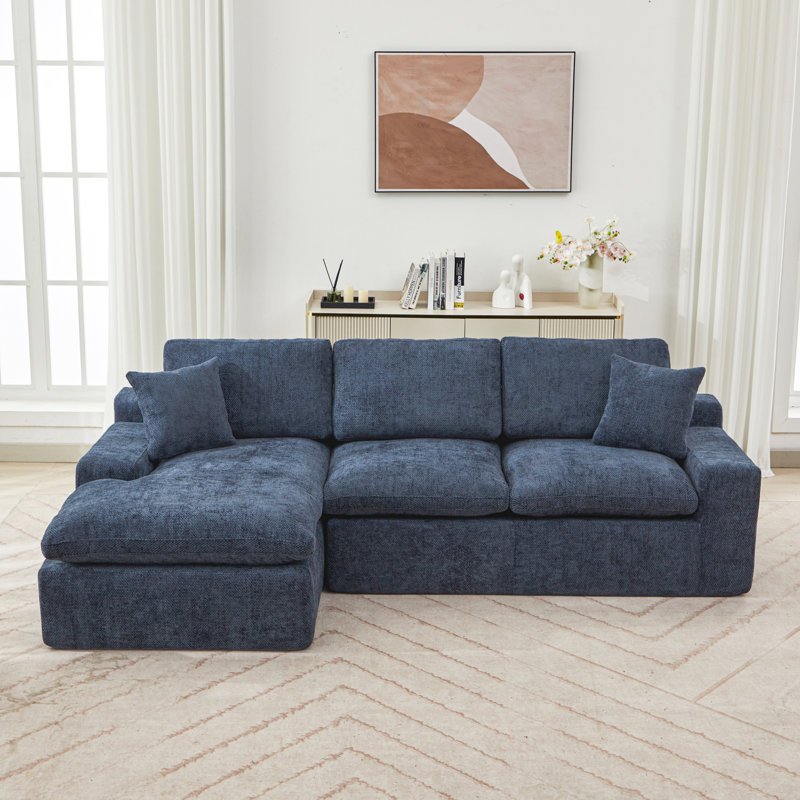 Canapé modulaire rembourré Cloud, Chenille bleu