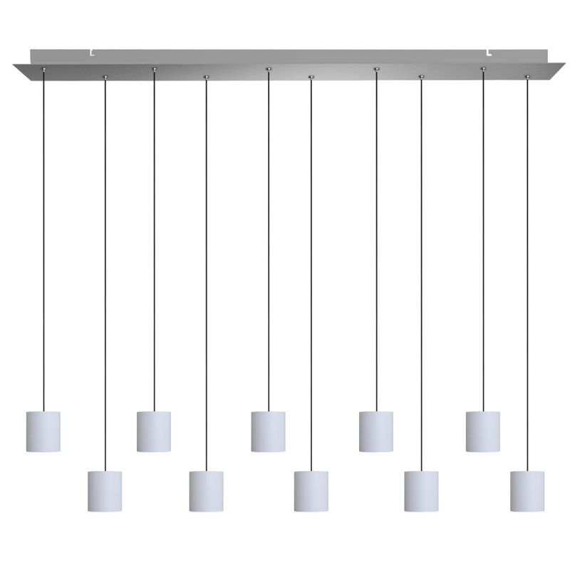 Luminaire suspendu tambour en grappe 10 lumières Andromedae, Blanc