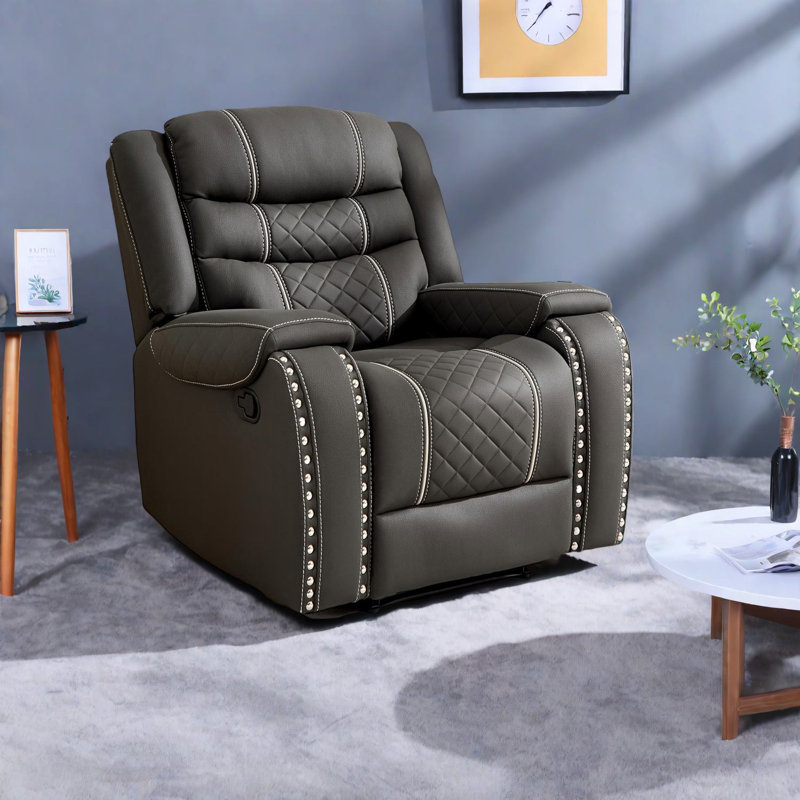 Fauteuil inclinable confortable en tissu, finition noire, pour le salon moderne