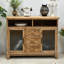 Console rectangulaire en bois manufacturé brun massif