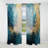 Gold Teal Ocean Spiral I - Modern Velvet Curtain - Room Darkening - 1 Panel-107827138