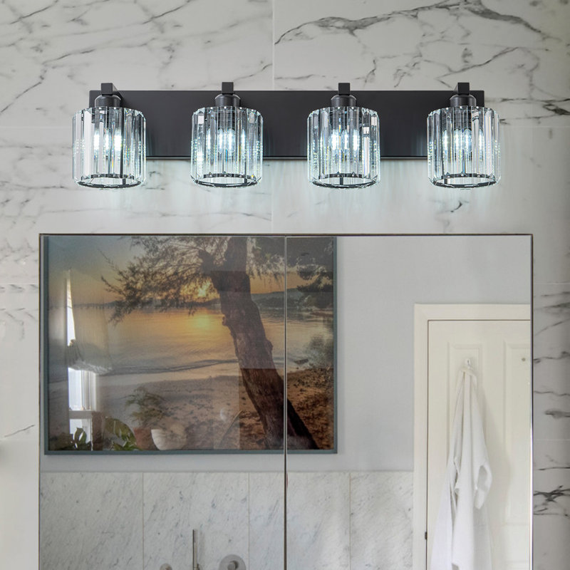Éclairage pour meuble-lavabo Paislyn, Noir mat, 4