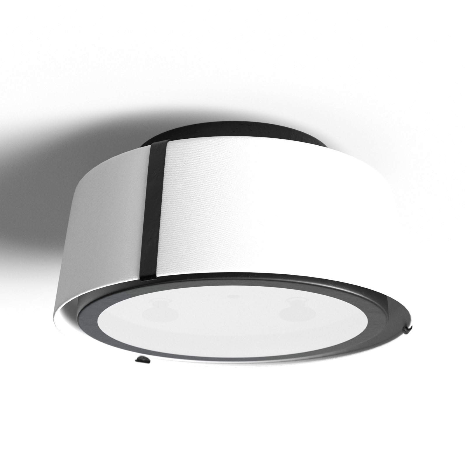 Marietta 2 - Light 12" Flush Mount, Matte Black, White Silk
