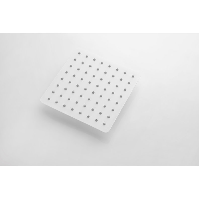 Bathroom 304 Stainless Steel Rain Shower Head - High With Self-Cleaning Nozzles, White, 8"X8", 2.4Lb Waterfall Self Cleaning, 8X8,