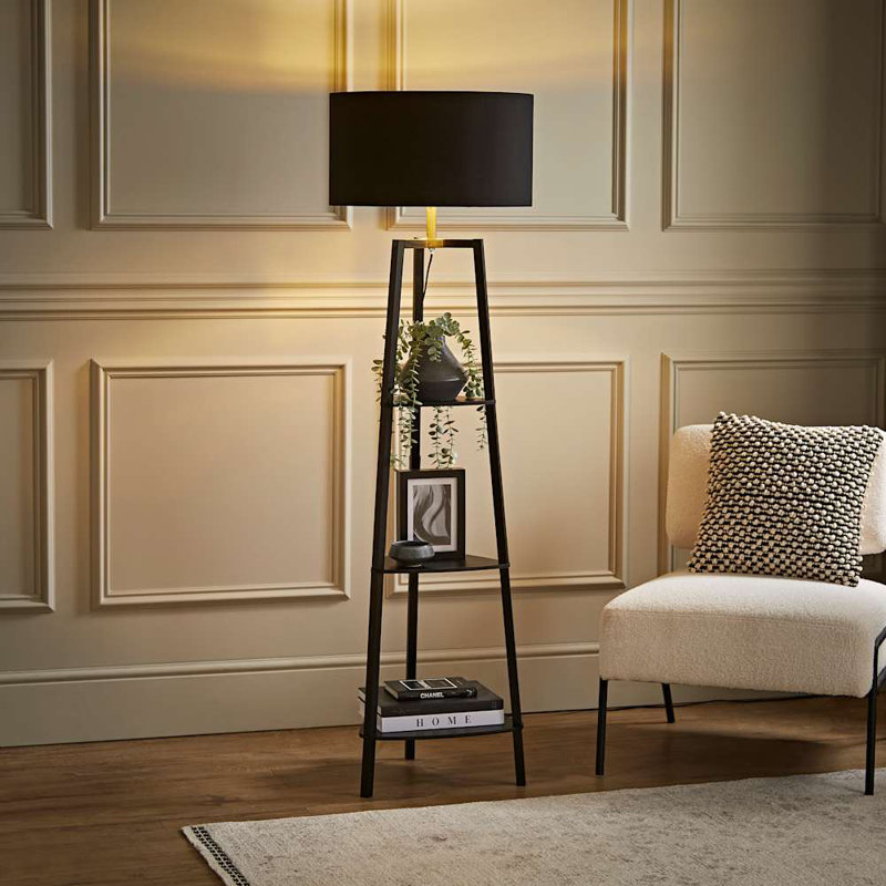 Aidrian 155cm Tripod Floor Lamp, Black, Yes, Black
