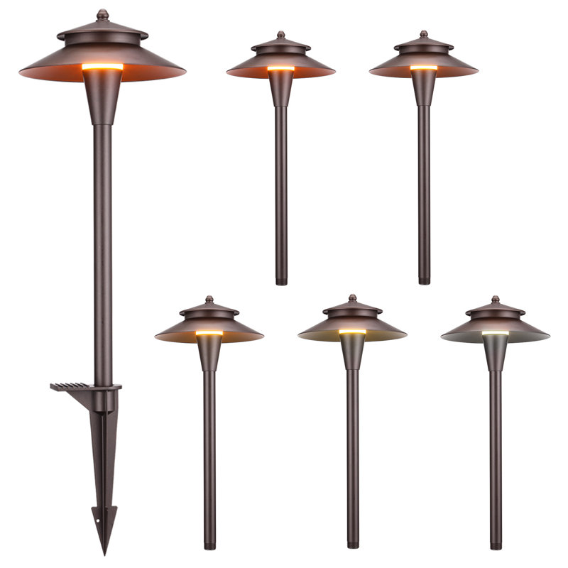 5CCT LED Landscape Pathway Lighting, 5W AC/DC 12V-24V Low Voltage Path Lights, Double Layer Head