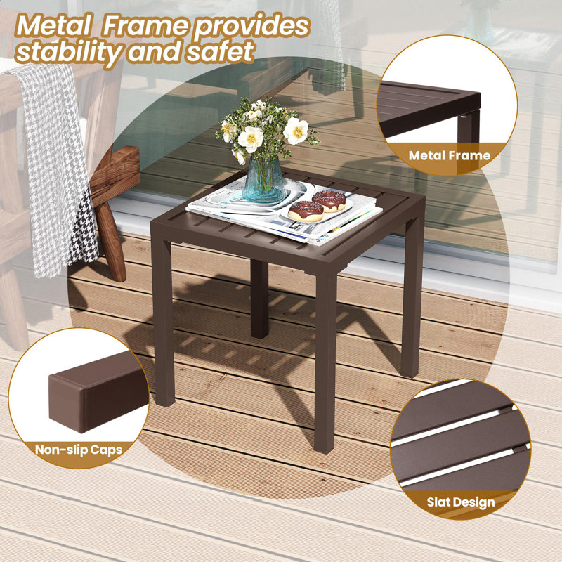 Square Side/End Table ( Set Of 2 ), Brown