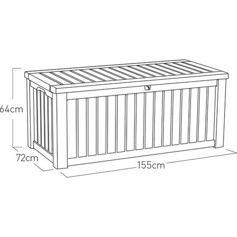 Keter Rockwood Cushion Box 570L BROWN, Grey
