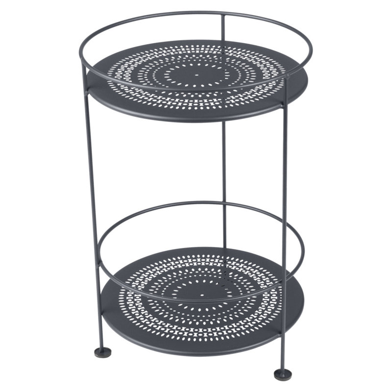 Guinguette Outdoor Round Side Table, Anthracite
