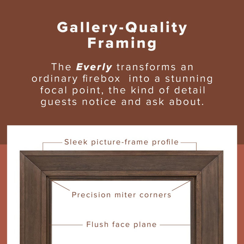 Modern Ember Everly Wood Fireplace Mantel Surround Overall Dimensions 80" x 54"- Interior Opening 56" x 42", Blonde, 80"
