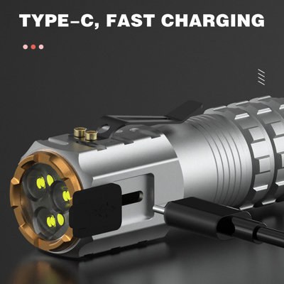 Plastic xenon lamp Rechargeable LED Flashlight With High Lumen, 18500 Lithium Battery Super Bright, Scalable And Flashlight, Powerful Handheld Flashlight Suitable