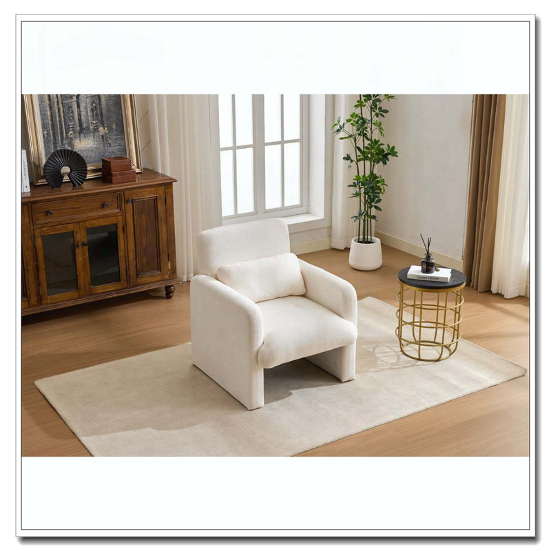 Chaise d'appoint moderne, Blanc ancien