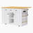 53Inch Large Kitchen Island With 2 Bar Stools, Power Outlet,Door Internal Storage Rack, Kitchen Storage Cart On 5 Wheels With Drop Leaf, 5 Open Side Racks, 3 Drawers, For Kitchen,Dining Room,White-1699092025