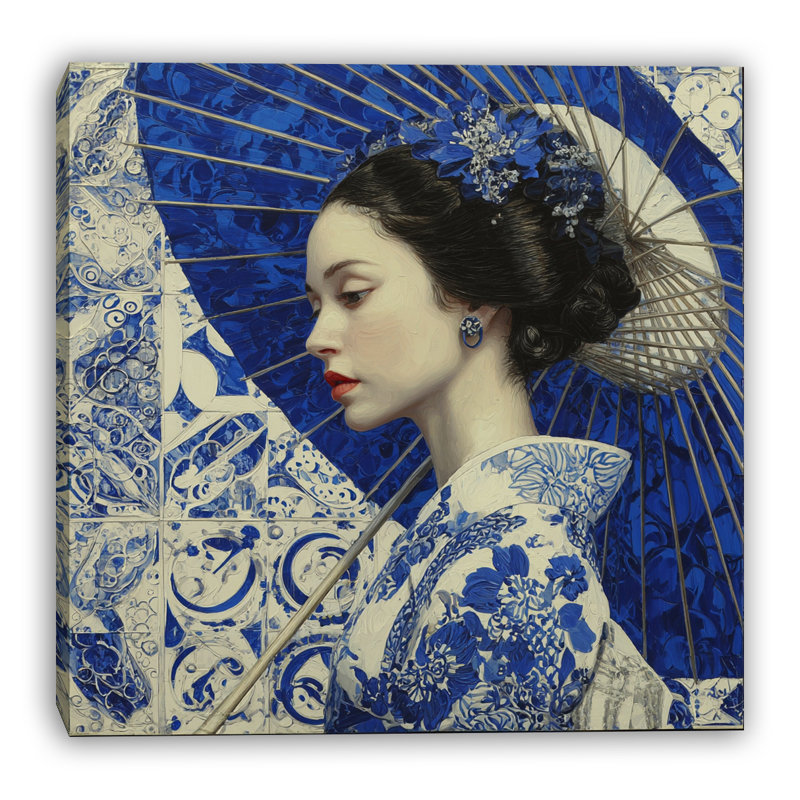Indigo indigo sur toile tendue, L 30 po x H 30 po x P 1,5 po