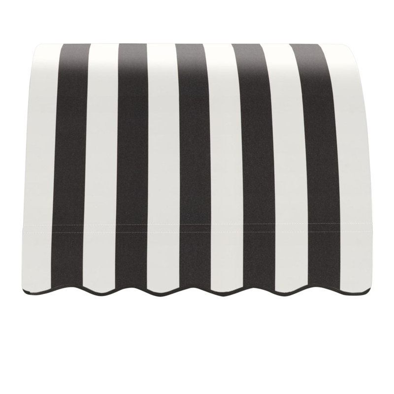 Awntech Savannah Acrylic Fabric Fixed Awning, 31" H x 52.5" W x 24" D, Black/White Stripe