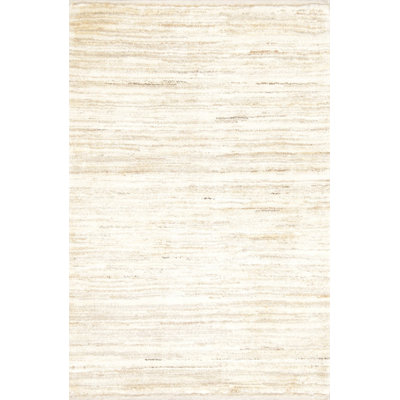 Tapis de la surface en laine 3 pi 6 po x 5 pi 1 po one-of-kind noué la crème