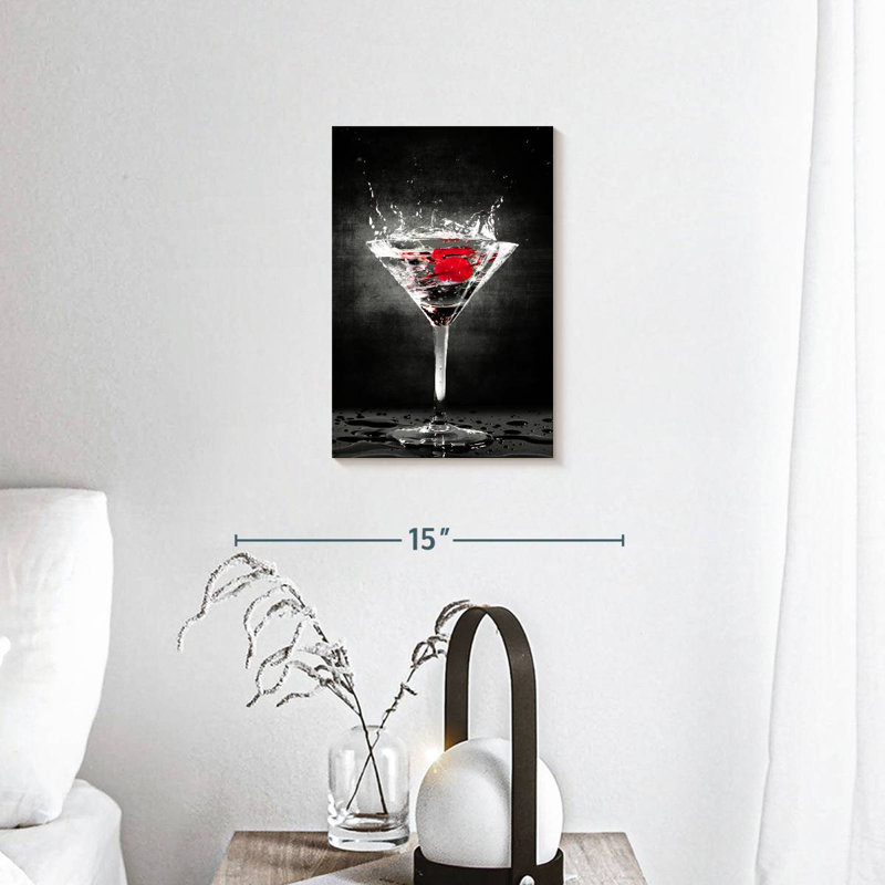 " Splashing Cherry Cocktail " by SodaPopArt, 12" H x 8" W x 1" D