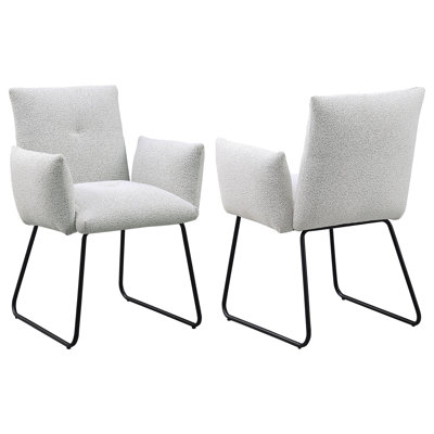 Chaise de salle à manger rembourrée Calaina gris clair