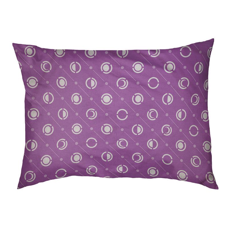 Coussin intérieur pour chien moon phases Chenault, Petit (l 28 po x P 6 po x H 18 po), Violet / Blanc