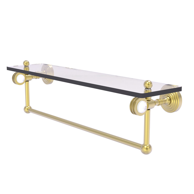 Tablette à support Jarrell, Laiton satiné, H 5,12 po x l 22 po x P 6,4 po