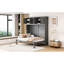 Lit double pleine grandeur, gris, espace pour petit appartement, facile à utiliser dans une chambre d'amis convenable, et