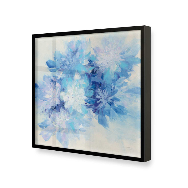 Snowfall in Bloom Print, 13.5" H x 13.5" W, Satin Black Single Picture Framed, Solid Wood