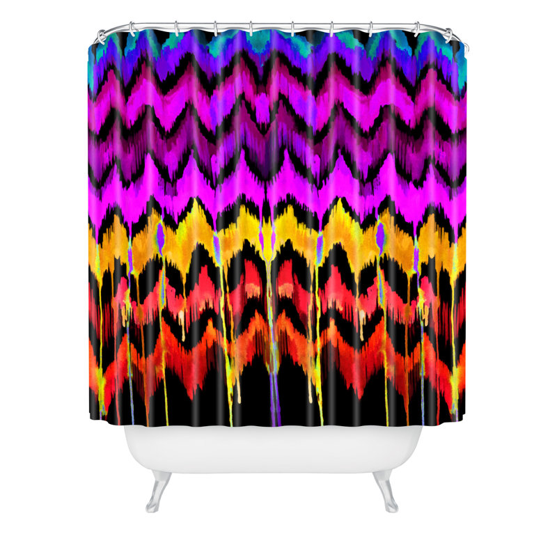 Rideau de douche simple africaine sharpe holly, Rose / Orange