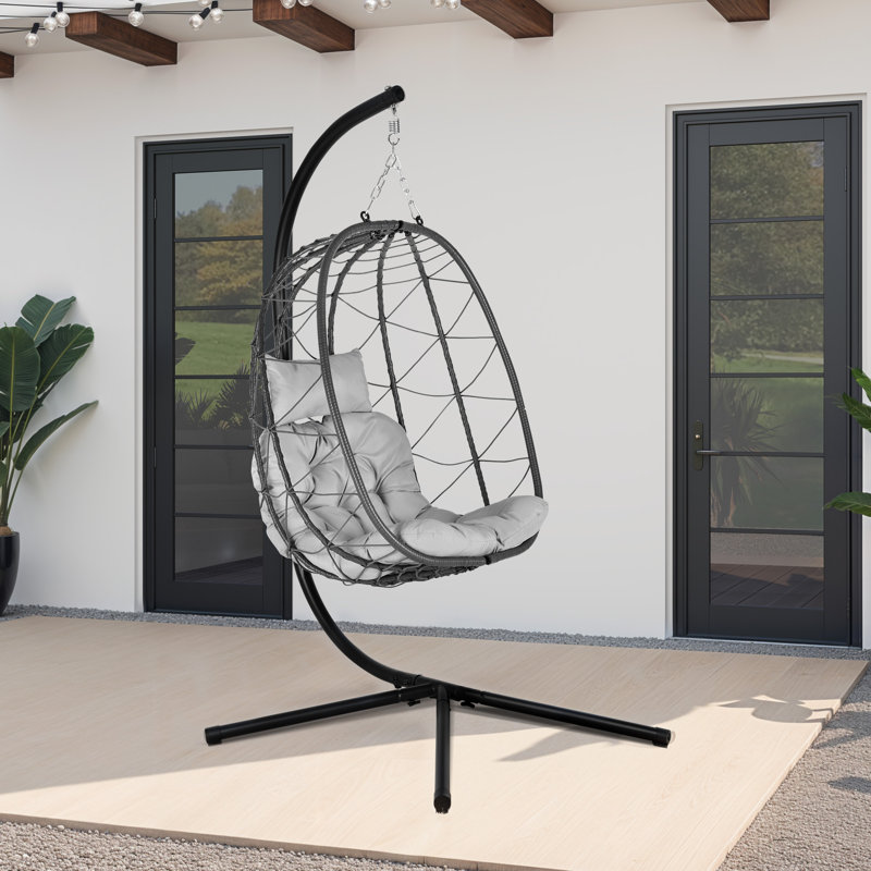 Balancelle pour 1 personne avec support, Gris foncé