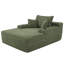Chaise longue convertible avec large accoudoir et porte-gobelet, canapé-lit en velours côtelé moelleux