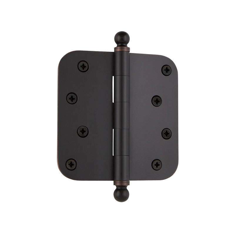 Nostalgic Warehouse 4" x 4" Ball Tip Residential Hinge with 5/8" Radius Corners, Timeless Bronze
