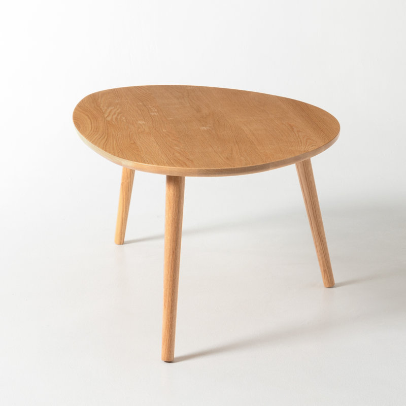 33.5"W Solid Oak Modern Coffee Table, Oak, 33.5”W, 1