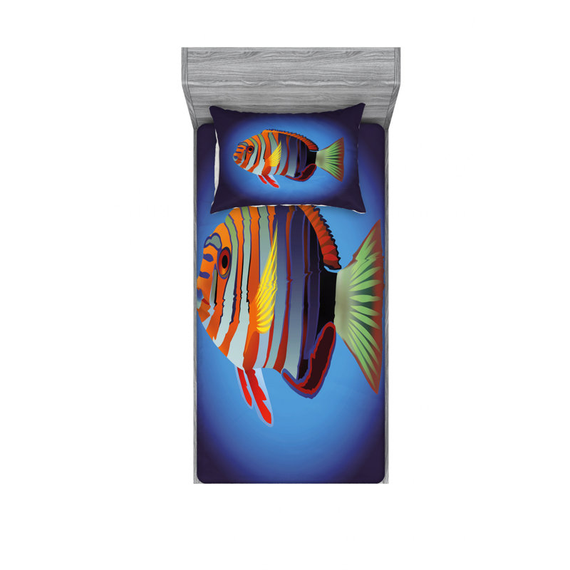 Ensemble de draps Exotic Ocean, Ensemble de draps pour lit simple TG avec drap-hou