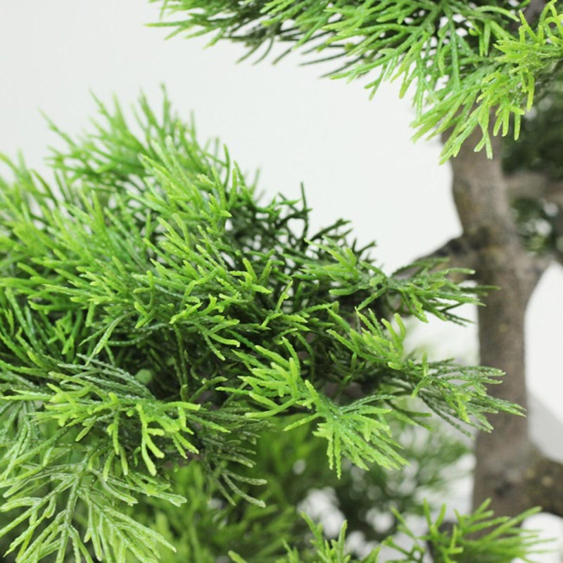20.25" Green Artificial Japanese Bonsai Tree in Distressed Finish Pot