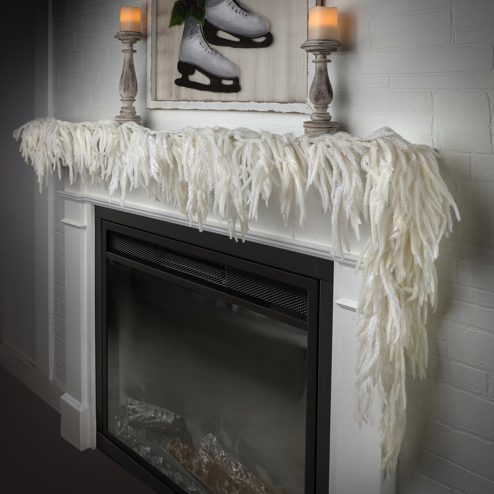 120" Natural Touch White Norfolk Pine Garland