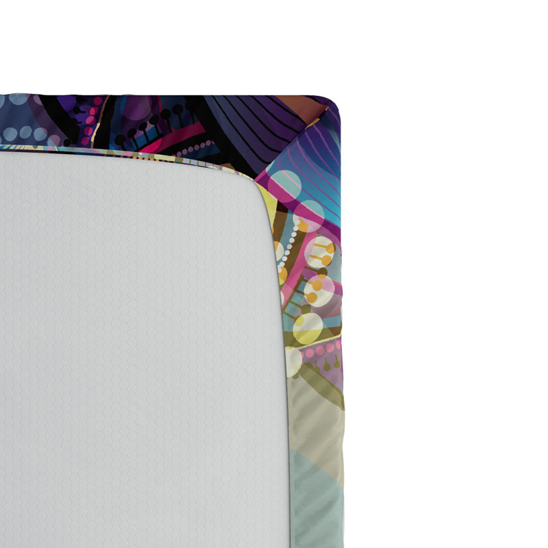 Microfiber Geometric Fitted Sheet, Full Fitted Sheet