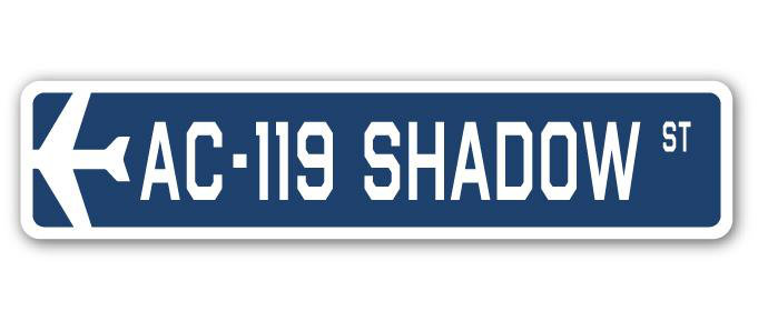 Plaque de rue militaire en aluminium Amidon AC-119 Shadow Air Force, H 6 po x l 24 po x P 1 po