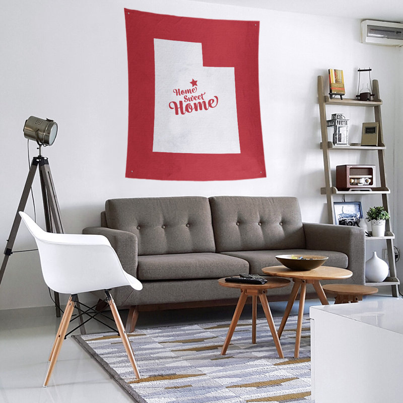 Tapisserie murale Home Sweet Provo, H 60 po x l 51 po, Rouge