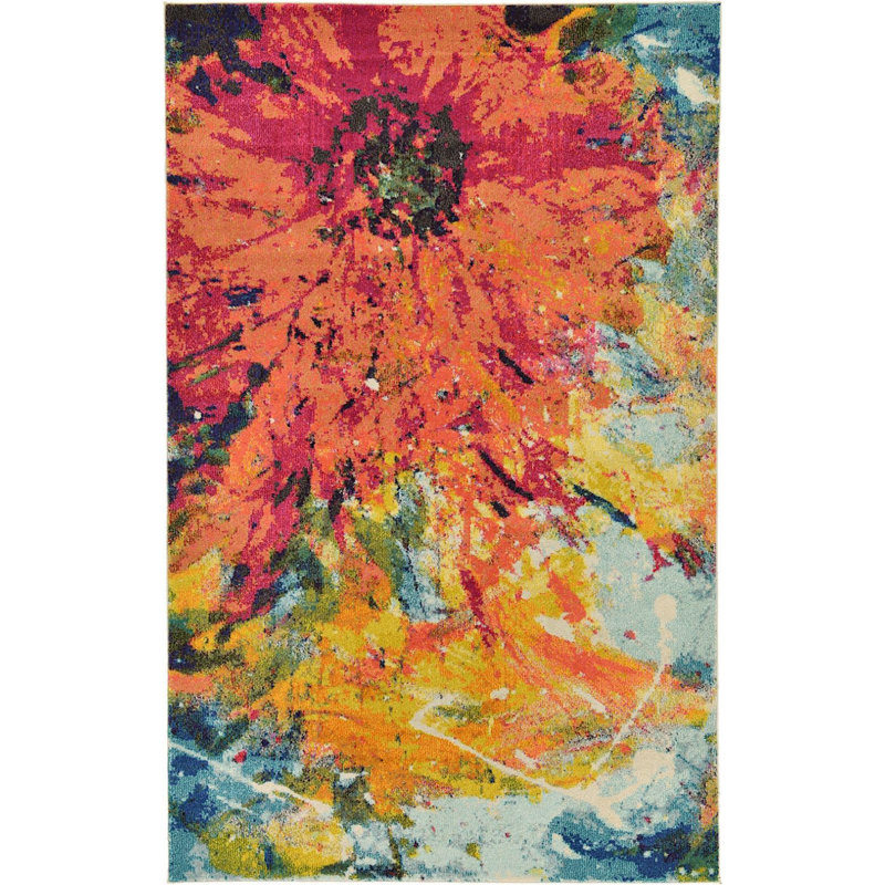 Abstract Indoor Rug, Rectangle 7' x 10'