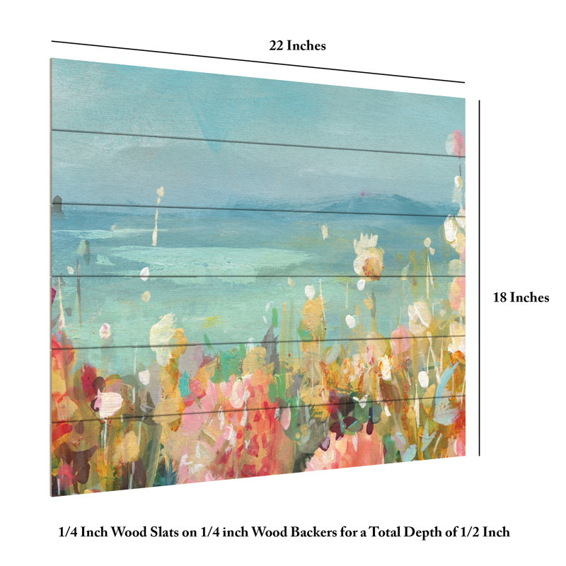 «Coastal Dahlias Crop» sur bois, H 18 po x l 22 po