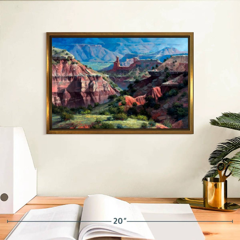 Palo Duro classique, Cadre flottant doré, 13 po x 9 po