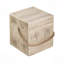 Table d'appoint d'extérieur carrée en grain de bois MGO avec corde tressée simulée - Table de bout intérieure rétro pour la maison et le patio