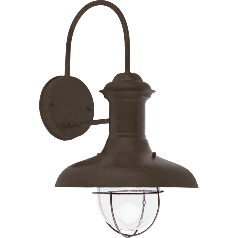 Navarre 1 Light Outdoor Wall Lantern, Rust, 27 cm H x 26.5 cm W x 26.5 cm D