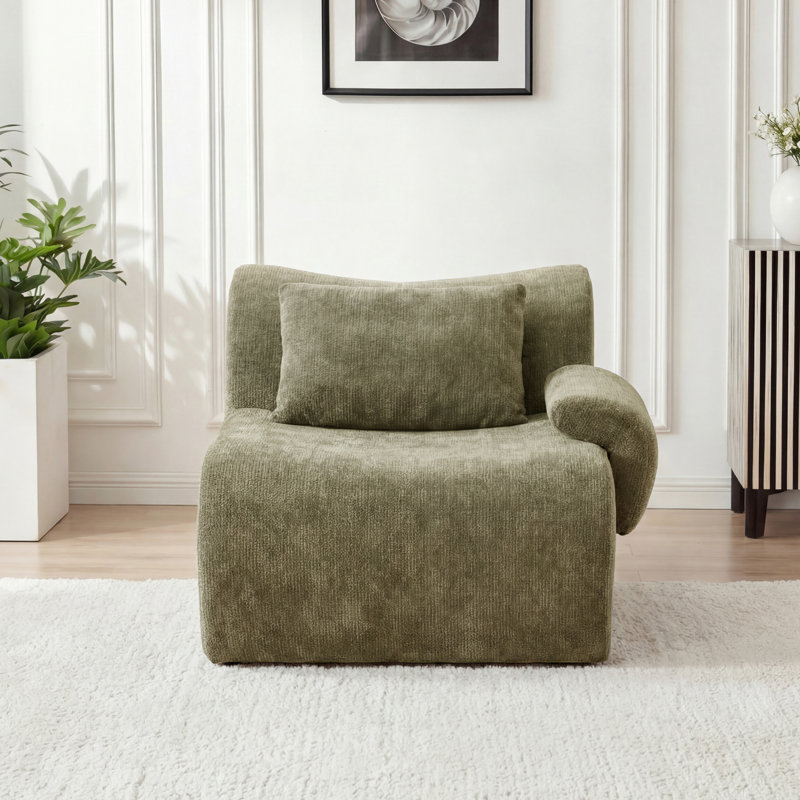 Fauteuil rembourré Welliver, Vert, Oui