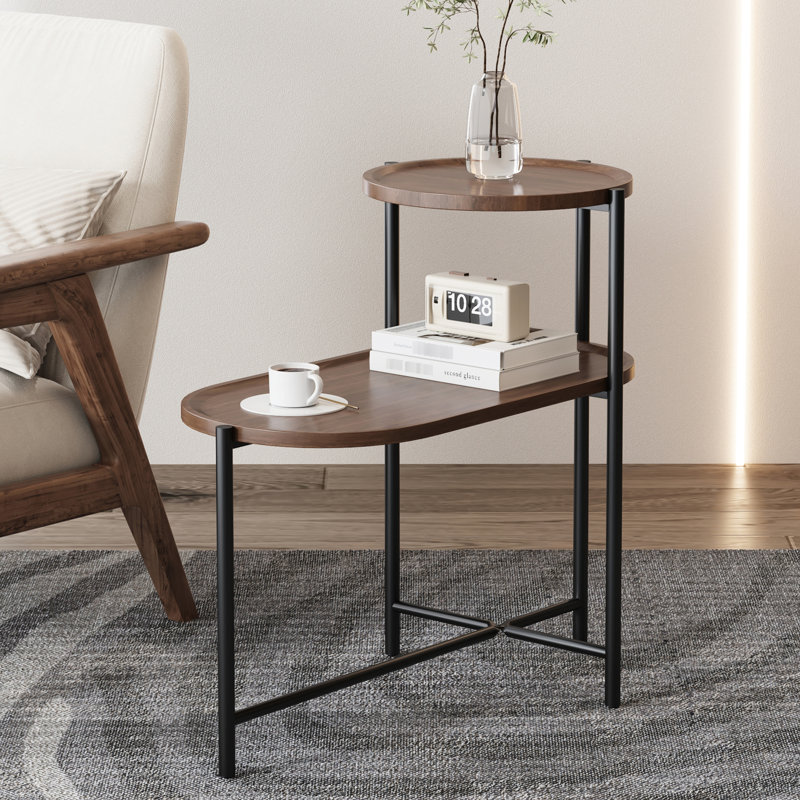 Table de salon noyer brun avec surface de rangement Scratch