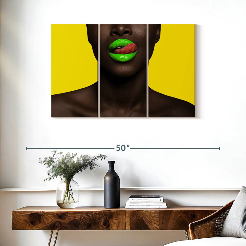 Sexy Green Lips, 24" H x 38" W