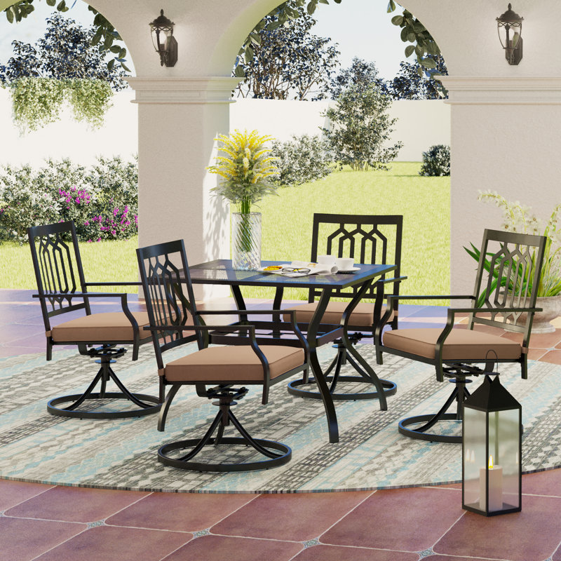 4 - Person Patio Dining Set with Square Table , Cushions Included