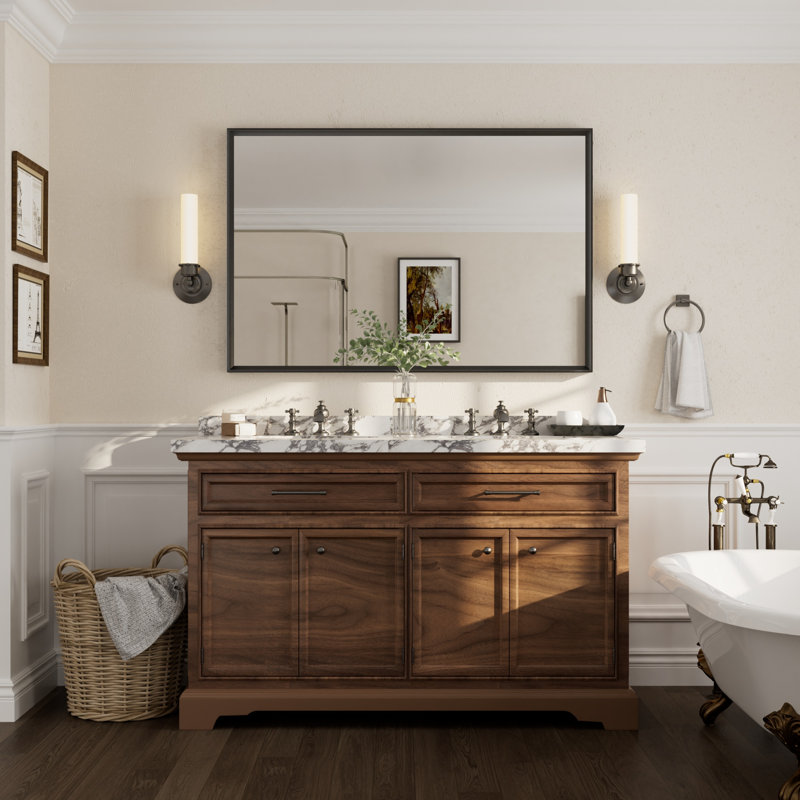 Miroir mural Amara, 48 po x 32 po, Matte Black